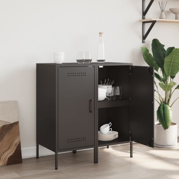 vidaXL Ντουλάπια 2 τεμ. Μαύρα 36x39x79cm από Χάλυβα