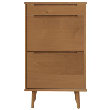 vidaXL Παπουτσοθήκη MOLDE Γκρι 59,5x35x103cm από Μασίφ Ξύλο Πεύκου