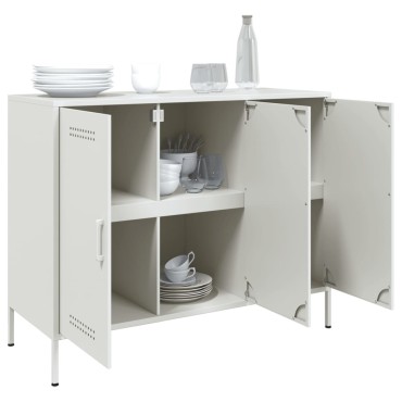 vidaXL Ντουλάπι Λευκό 100,5x39x79cm από Χάλυβα 1 τεμ.