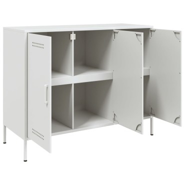 vidaXL Ντουλάπι Λευκό 100,5x39x79cm από Χάλυβα 1 τεμ.