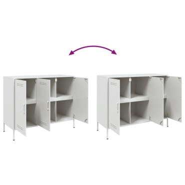 vidaXL Ντουλάπι Λευκό 100,5x39x79cm από Χάλυβα 1 τεμ.