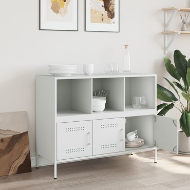 vidaXL Ντουλάπι Λευκό 100,5x39x79cm από Χάλυβα 1 τεμ.
