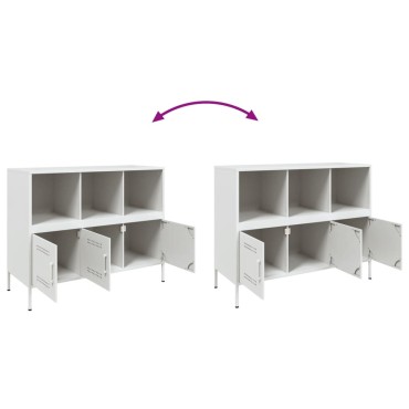vidaXL Ντουλάπι Λευκό 100,5x39x79cm από Χάλυβα 1 τεμ.