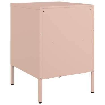 vidaXL Κομοδίνα 2 τεμ. Ροζ 36x39x50,5cm από Χάλυβα
