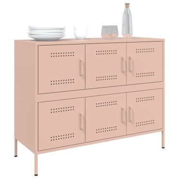 vidaXL Ντουλάπι Ροζ 100,5x39x79cm από Χάλυβα 1 τεμ.