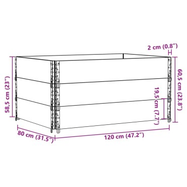 vidaXL Κολάρα Παλέτας 3 τεμ. Καφέ 120x80 εκ. από Μασίφ Ξύλο Πεύκου