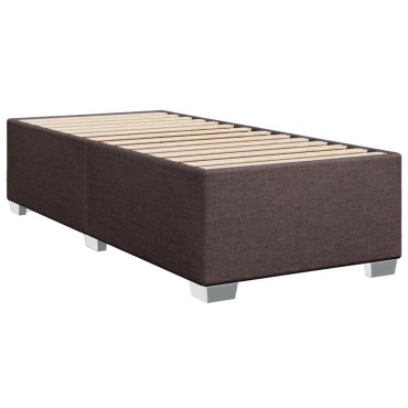 vidaXL Κρεβάτι Boxspring με Στρώμα Σκούρο Καφέ 90x200 εκ. Υφασμάτινο