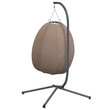 vidaXL Πολυθρόνα Egg Κρεμαστή με Βάση Taupe Ύφασμα / Ατσάλι