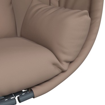 vidaXL Πολυθρόνα Egg Κρεμαστή με Βάση Taupe Ύφασμα / Ατσάλι