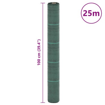 vidaXL Μεμβράνη Εδαφοκάλυψης Πράσινη 1x25 μ. από Πολυπροπυλένιο