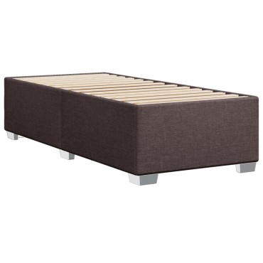 vidaXL Κρεβάτι Boxspring με Στρώμα Σκούρο Καφέ 90x200 εκ. Υφασμάτινο