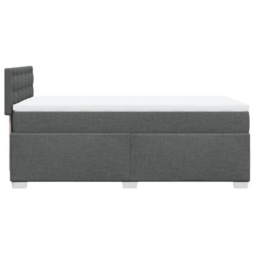 vidaXL Κρεβάτι Boxspring με Στρώμα Σκούρο Γκρι 90x200 εκ. Υφασμάτινο