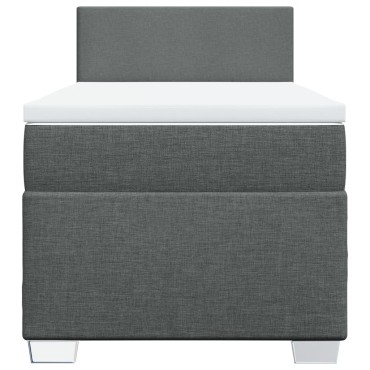 vidaXL Κρεβάτι Boxspring με Στρώμα Σκούρο Γκρι 90x200 εκ. Υφασμάτινο