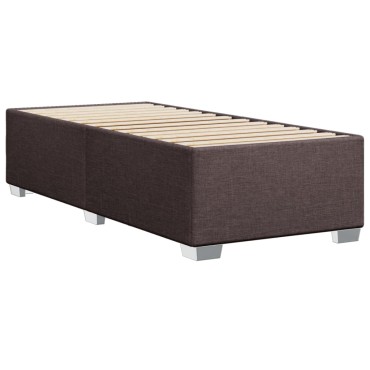 vidaXL Κρεβάτι Boxspring με Στρώμα Σκούρο Καφέ 90x200 εκ. Υφασμάτινο