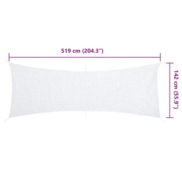 vidaXL Δίχτυ Σκίασης Παραλλαγής Λευκό 519x142 εκ. με Σάκο Αποθήκευσης