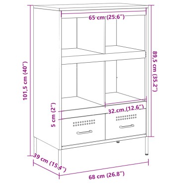 vidaXL Ντουλάπι Μαύρο 68x39x101,5cm από Χάλυβα 1 τεμ.