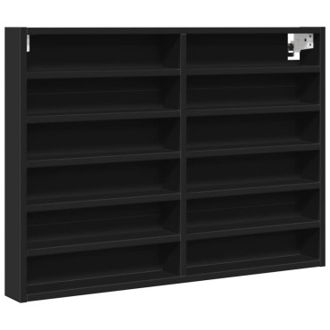 vidaXL Ραφιέρα Μαύρη 80x8,5x58cm από Επεξεργασμένο Ξύλο 1 τεμ.