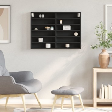 vidaXL Ραφιέρα Μαύρη 80x8,5x58cm από Επεξεργασμένο Ξύλο 1 τεμ.