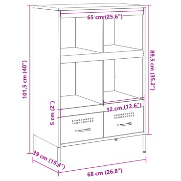 vidaXL Ντουλάπι Πράσινο Λαδί 68x39x101,5cm από Ατσάλι 1 τεμ.
