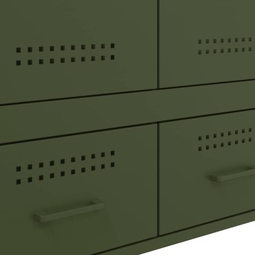 vidaXL Ντουλάπι Πράσινο Λαδί 68x39x101,5cm από Ατσάλι 1 τεμ.