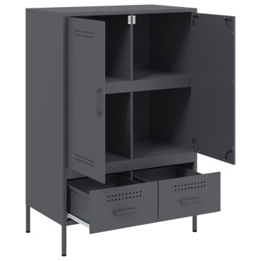vidaXL Ντουλάπι Ανθρακί 68x39x101,5cm από Χάλυβα 1 τεμ.