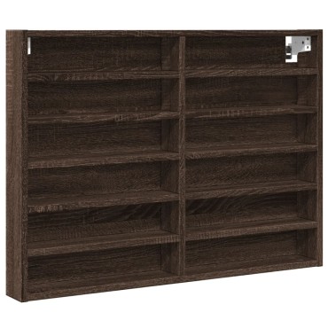 vidaXL Βιτρίνα Καφέ Δρυς 80x8,5x58cm από Επεξεργασμένο Ξύλο