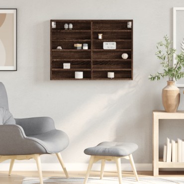 vidaXL Βιτρίνα Καφέ Δρυς 80x8,5x58cm από Επεξεργασμένο Ξύλο