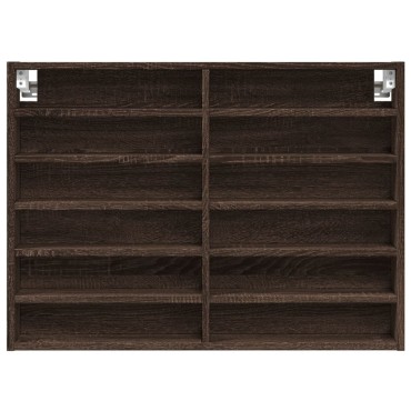 vidaXL Βιτρίνα Καφέ Δρυς 80x8,5x58cm από Επεξεργασμένο Ξύλο