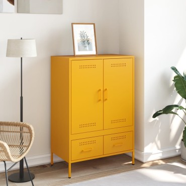 vidaXL Ντουλάπι Μουσταρδί 68x39x101,5cm από Ατσάλι 1 τεμ.