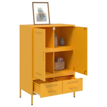 vidaXL Ντουλάπι Μουσταρδί 68x39x101,5cm από Ατσάλι 1 τεμ.