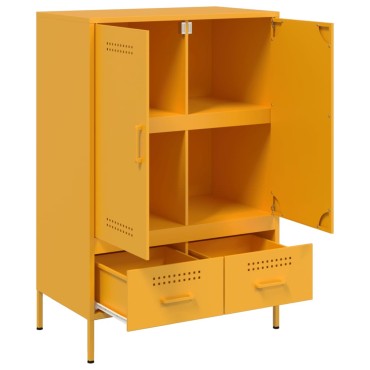 vidaXL Ντουλάπι Μουσταρδί 68x39x101,5cm από Ατσάλι 1 τεμ.