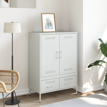 vidaXL Ντουλάπι Λευκό 68x39x101,5cm από Χάλυβα 1 τεμ.