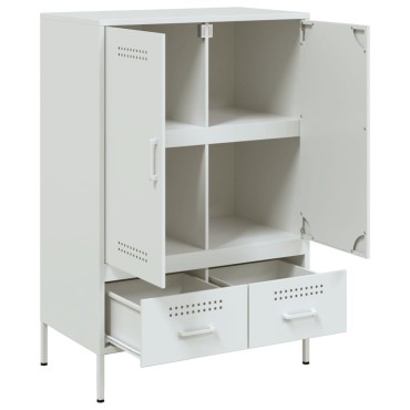 vidaXL Ντουλάπι Λευκό 68x39x101,5cm από Χάλυβα 1 τεμ.