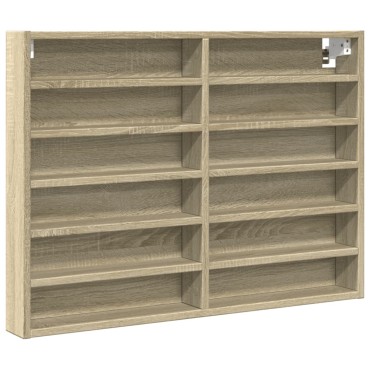 vidaXL Βιτρίνα Χρώμα Sonoma Δρυς 80x8,5x58cm από Επεξεργασμένο Ξύλο