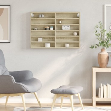 vidaXL Βιτρίνα Χρώμα Sonoma Δρυς 80x8,5x58cm από Επεξεργασμένο Ξύλο