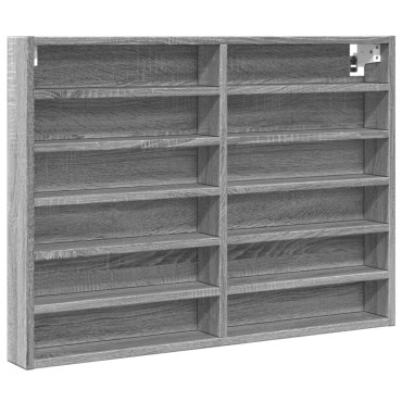 vidaXL Βιτρίνα Γκρι Sonoma 80x8,5x58cm από Επεξεργασμένο Ξύλο