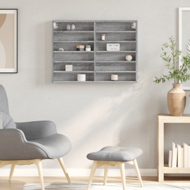 vidaXL Βιτρίνα Γκρι Sonoma 80x8,5x58cm από Επεξεργασμένο Ξύλο