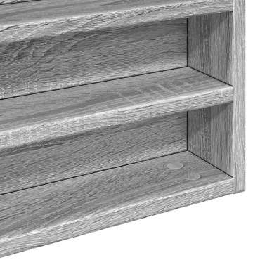 vidaXL Βιτρίνα Γκρι Sonoma 80x8,5x58cm από Επεξεργασμένο Ξύλο