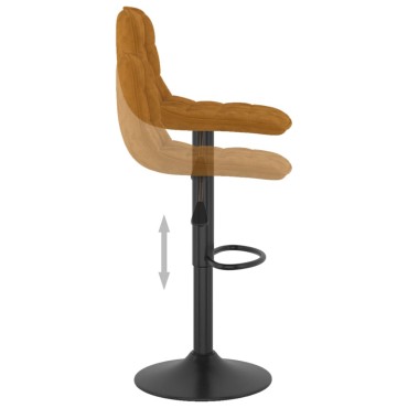 vidaXL Σκαμπό Μπαρ 2 τεμ. Καφέ Βελούδινα 42,5x45x(84-105)cm