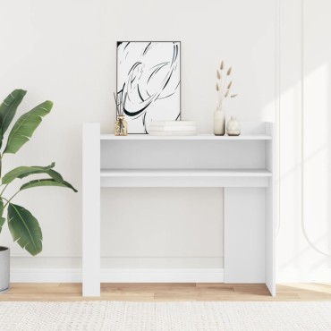 vidaXL Τραπεζάκι Κονσόλα Λευκό 100x35x90cm από Επεξεργασμένο Ξύλο 1 τεμ.