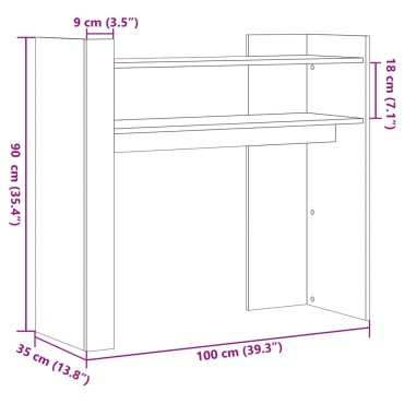 vidaXL Τραπεζάκι Κονσόλα Λευκό 100x35x90cm από Επεξεργασμένο Ξύλο 1 τεμ.
