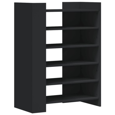 vidaXL Παπουτσοθήκη Μαύρη 74,5x37,5x100cm από Επεξεργασμένο Ξύλο