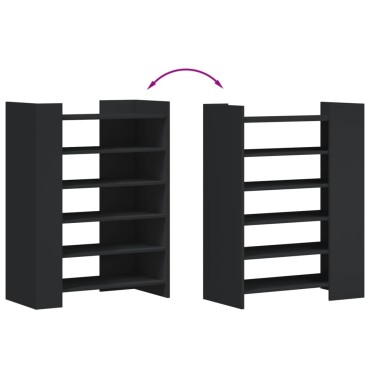 vidaXL Παπουτσοθήκη Μαύρη 74,5x37,5x100cm από Επεξεργασμένο Ξύλο