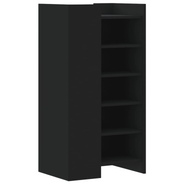 vidaXL Παπουτσοθήκη Μαύρη 52x37,5x100cm από Επεξεργασμένο Ξύλο
