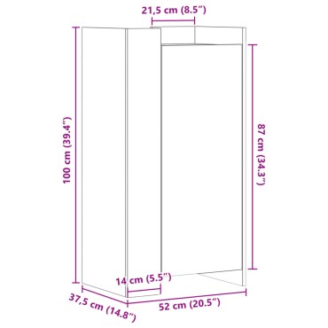 vidaXL Παπουτσοθήκη Μαύρη 52x37,5x100cm από Επεξεργασμένο Ξύλο