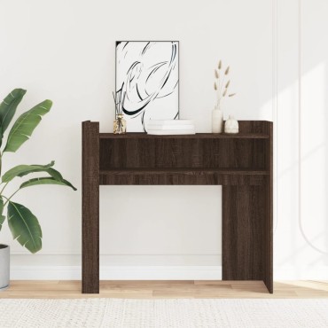 vidaXL Τραπέζι Κονσόλα Καφέ Δρυς 100x35x90cm Επεξεργασμένο Ξύλο 1 τεμ.