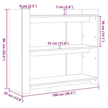 vidaXL Τραπέζι Κονσόλα Καφέ Δρυς 100x35x90cm Επεξεργασμένο Ξύλο 1 τεμ.