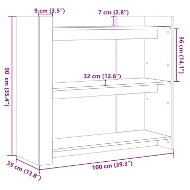 vidaXL Τραπέζι Κονσόλα Γκρι Sonoma 100x35x90cm Επεξεργασμένο Ξύλο 1 τεμ.
