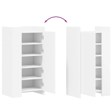 vidaXL Παπουτσοθήκη Λευκή 52x37,5x100cm από Επεξεργασμένο Ξύλο