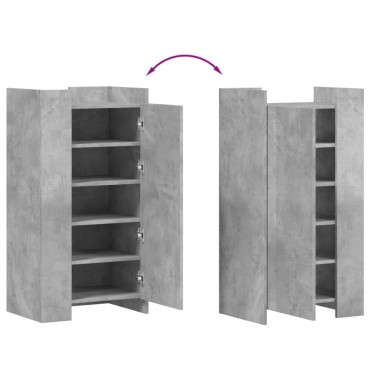 vidaXL Παπουτσοθήκη Γκρι Σκυροδέματος 52x37,5x100cm Επεξεργασμένο Ξύλο